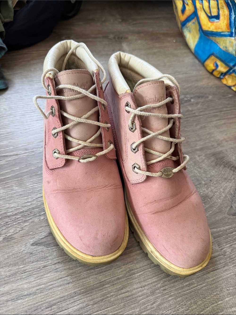 Timberland Pink Lace-Up Women's Leather Boots